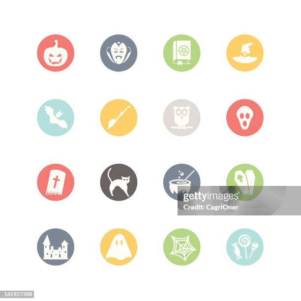 halloween icons : minimal style - haunted mansion ghost stock illustrations