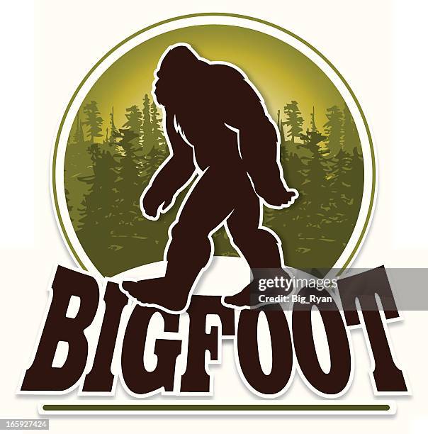bigfoot text - bigfoot stock illustrations
