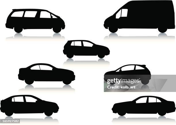 car silhouettes - hybrid car 幅插畫檔、美工圖案、卡通及圖標