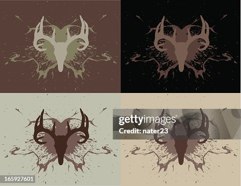 Whitetail Deer Skull & Paint Splatter Whitetail Deer Skull & Paint Splatter