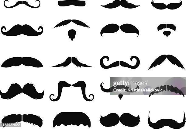 illustrazioni stock, clip art, cartoni animati e icone di tendenza di mustaches - baffo peluria del viso