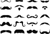 Black and white images of moustaches
