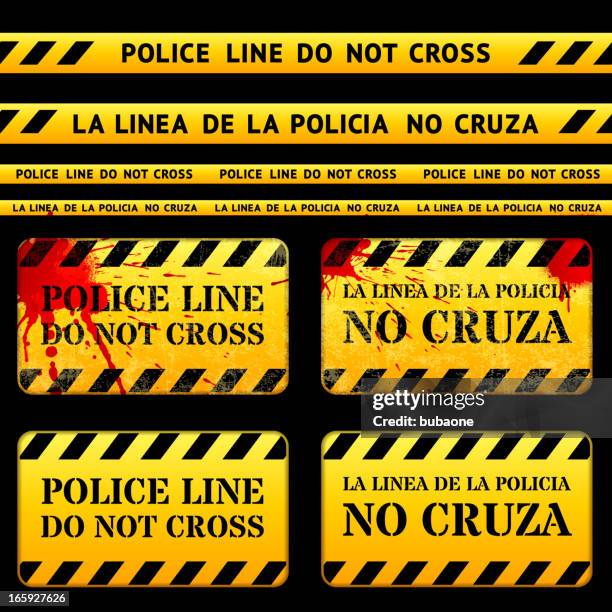 crime scene police tape - caution tape white background stock illustrations