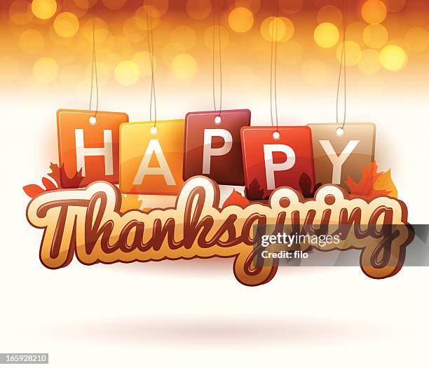 stockillustraties, clipart, cartoons en iconen met happy thanksgiving - happy thanksgiving text