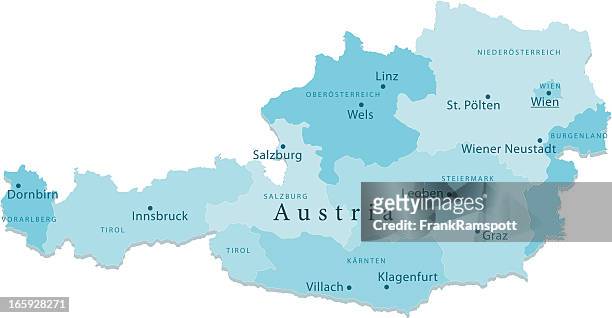 austria vector map regions isolated - austria stock illustrations