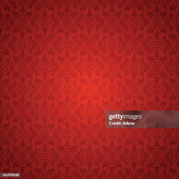 Red Retro Pattern Background Red Vintage Pattern