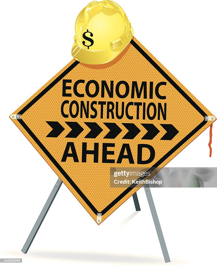 Simple Economic Sign Economic Sign With Dollar Symbol Hard Hat High-Res Vector Graphic ...