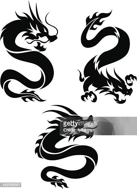chinesischer drachen - chinesischer drache stock-grafiken, -clipart, -cartoons und -symbole