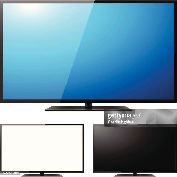 lcd tv - large screen tv stock illustrations