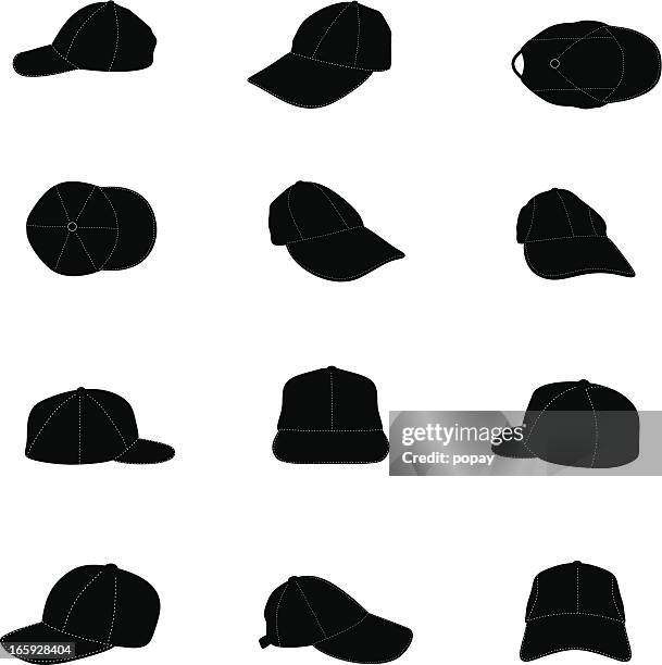silhouette heading - baseball cap isolated stock illustrations