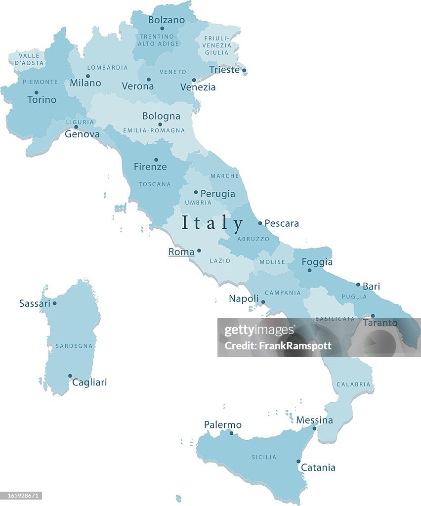 Italy Vector Map Regions Isolated