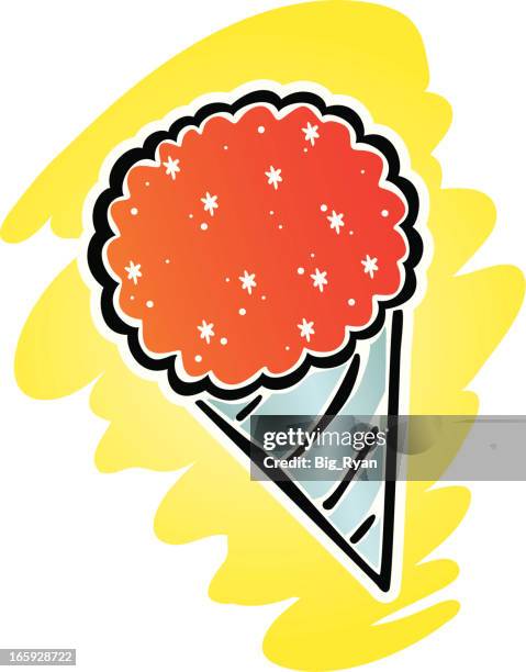 simple cartoon snow cone - snow cone stock illustrations