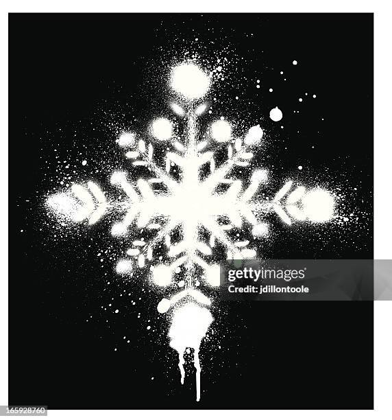 spray paint snowflake - peeled stock illustrations
