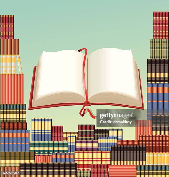 book and library - public library stock illustrations