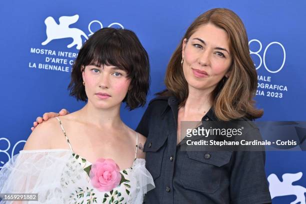 Cailee Spaeny and Sofia Coppola attends a photocall for the movie "Priscilla" at the 80th Venice International Film Festival on September 04, 2023 in...