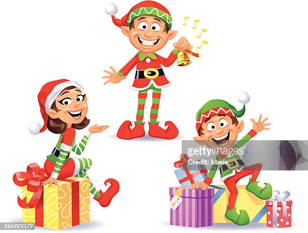 christmas elves 2 - boys wearing tights 幅插畫檔、美工圖案、卡通及圖標