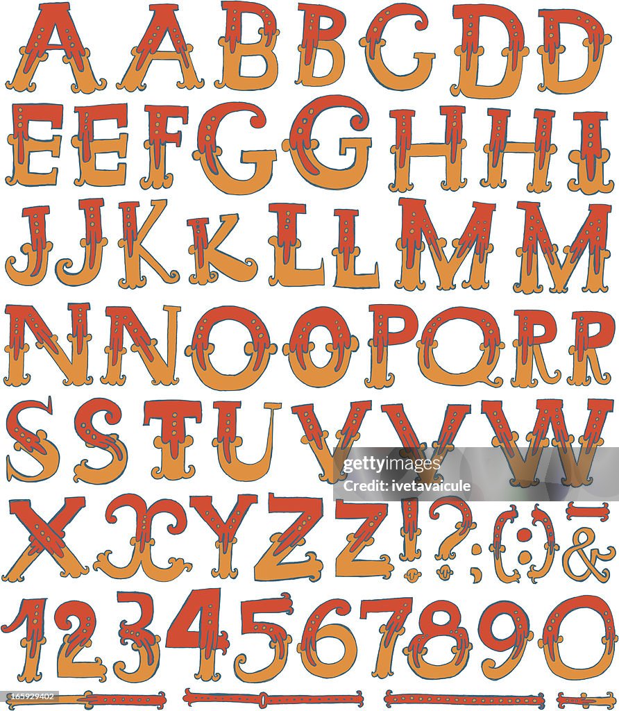 Circus theme lettering