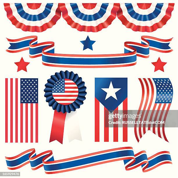 usa election banners - white ribbon stock illustrations