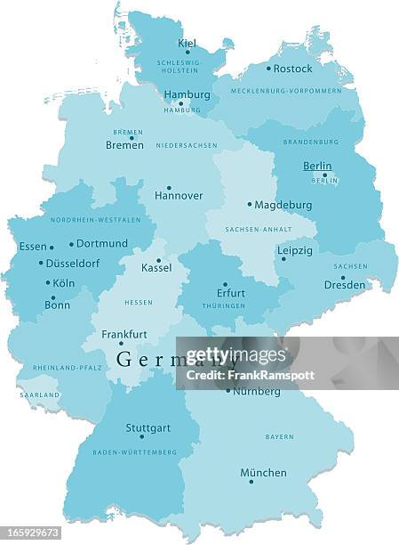 ilustrações de stock, clip art, desenhos animados e ícones de alemanha vetor mapa de regiões isoladas - frankfurt