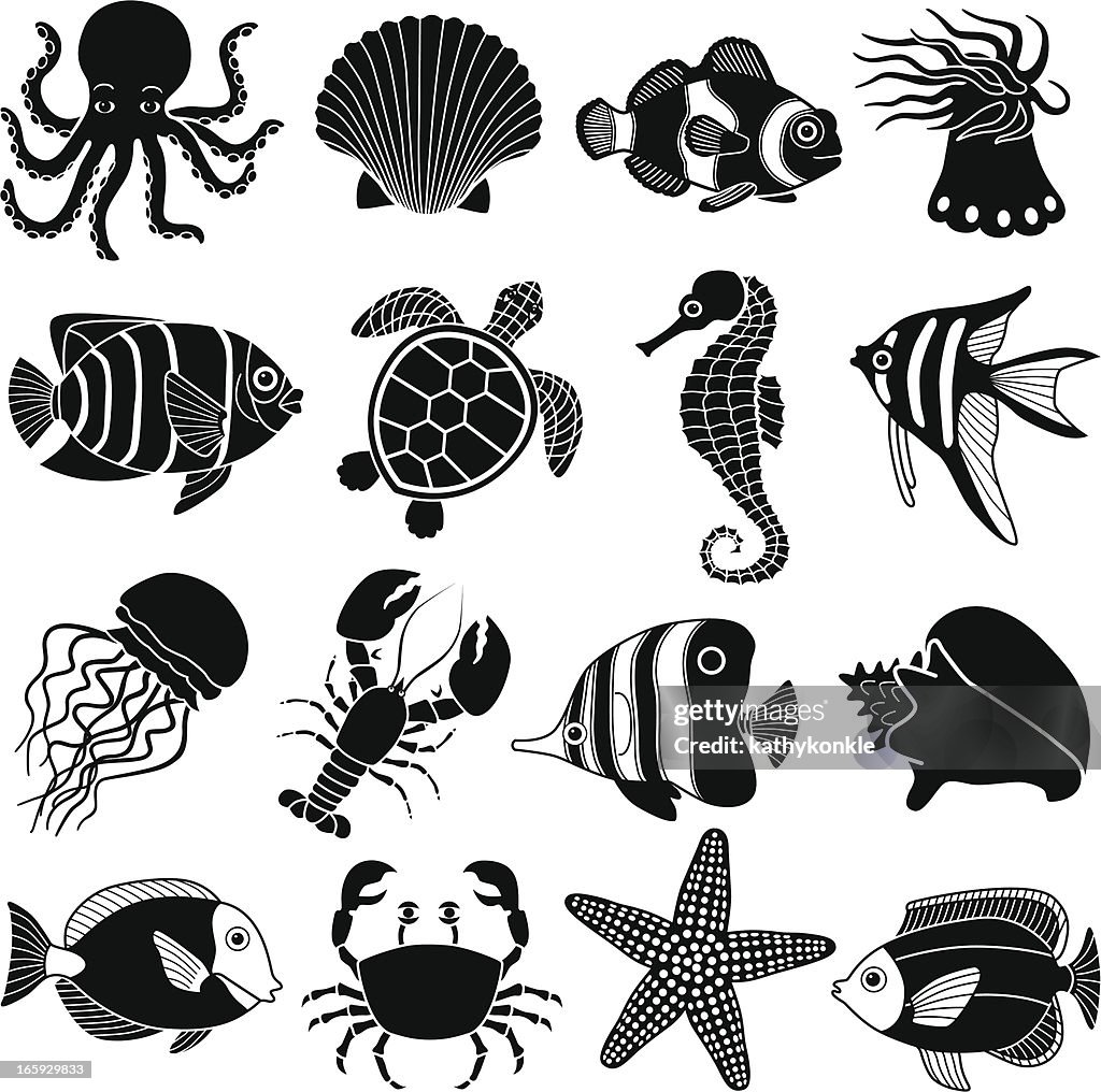 Sea creatures icons