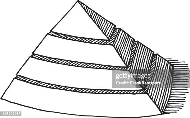 blank pyramid symbol drawing - pyramid white background stock illustrations