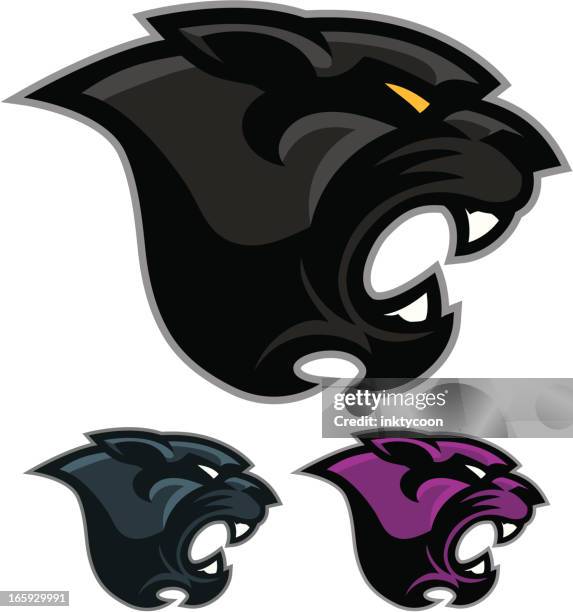 panther mascot head - black panthers stock illustrations