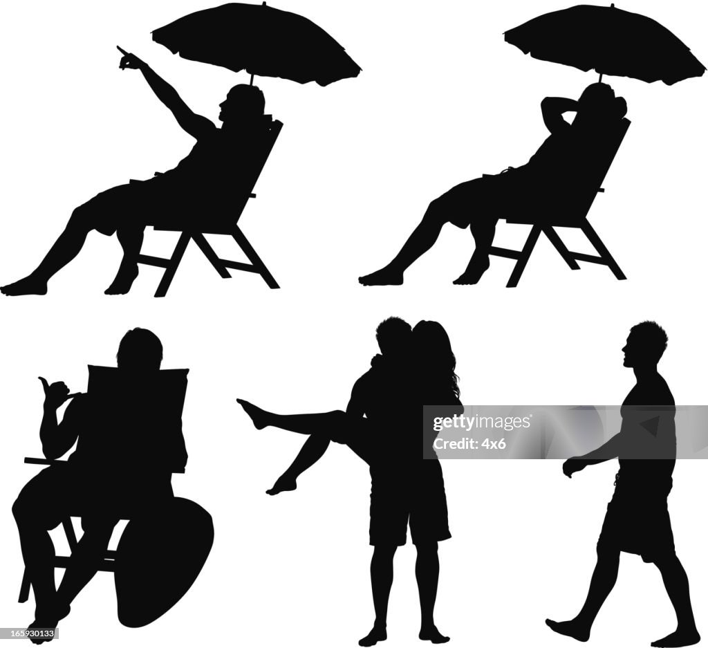 Silhouette von Menschen am vacations