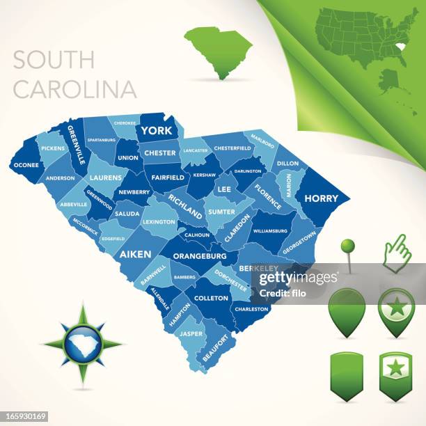 County Map Sc Color South Carolina County Map Photos and Premium High Res Pictures - Getty ...