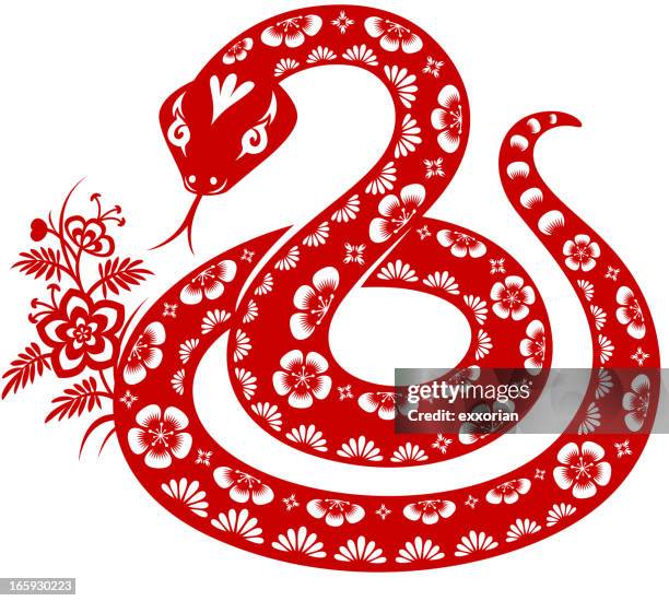 ilustrações de stock, clip art, desenhos animados e ícones de ano da serpente - símbolo do zodíaco chinês