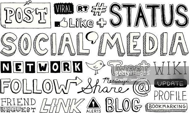 social media text - social media profile stock illustrations