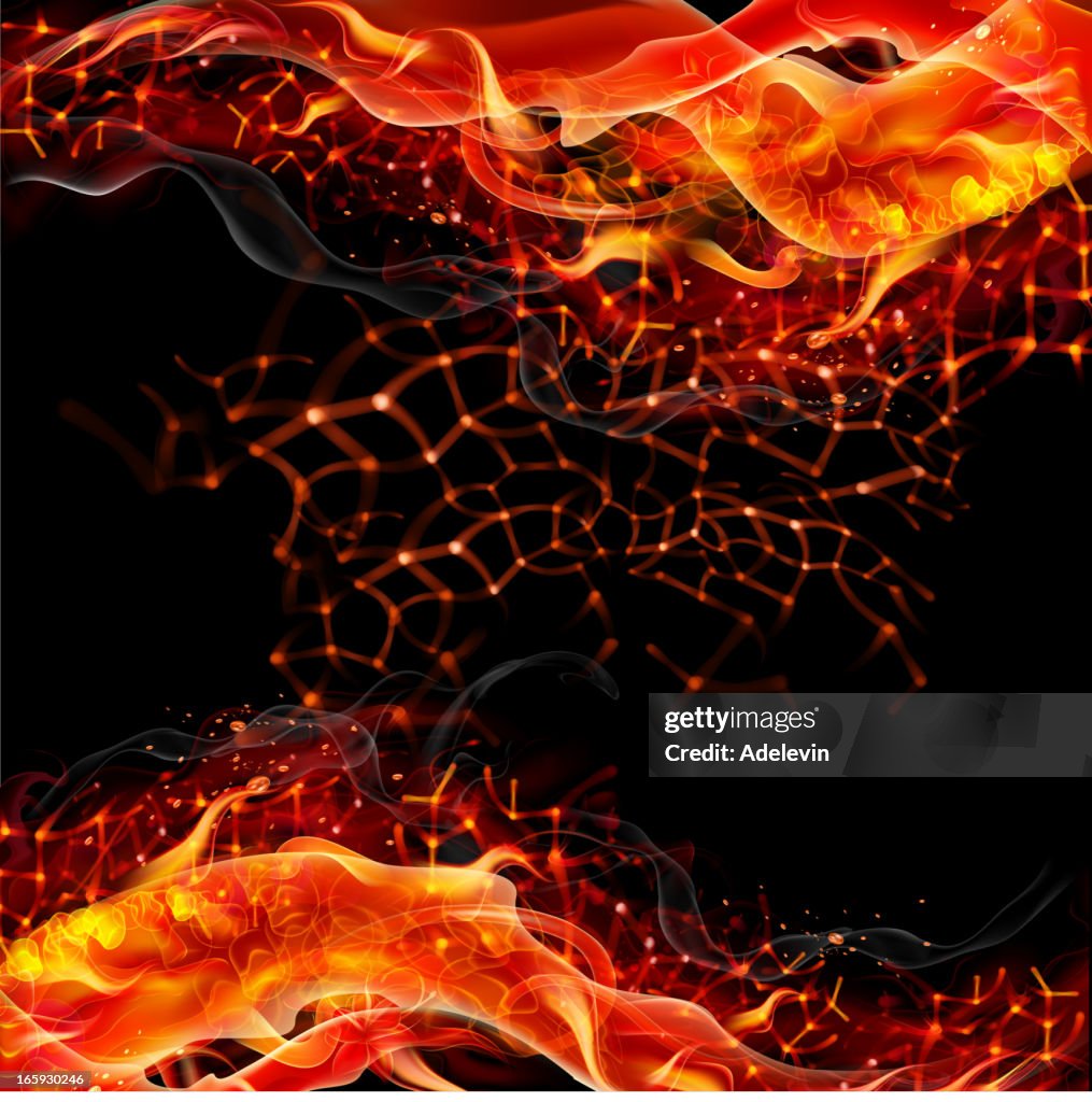 Fiery vector background