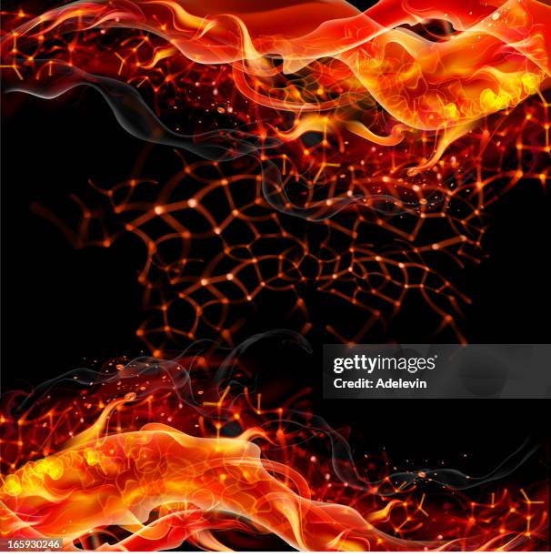 fiery vector background - lava stock illustrations