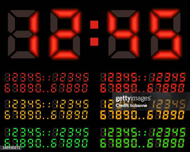 led display numbers royalty free vector icon sets - number-one-black-background stock illustrations