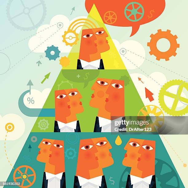 pyramid scheme - wealth gap stock illustrations