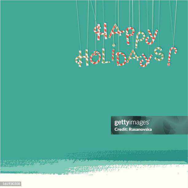 happy holidays! (winter seasons) - candy cane stock illustrations