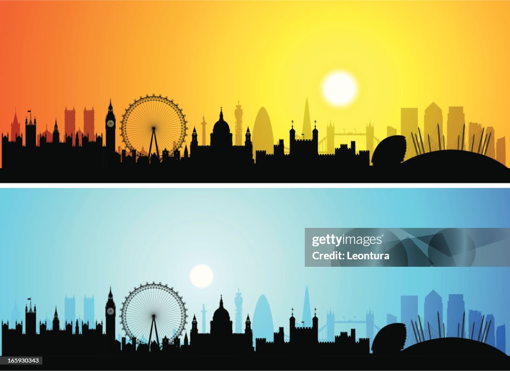 London Skylines (Buildings Are Detailed, Moveable and Complete)