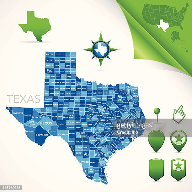 texas county map - texas stock illustrations