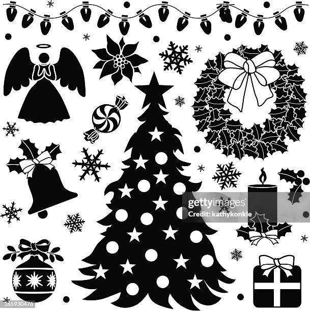 christmas design elements - centerpiece stock illustrations