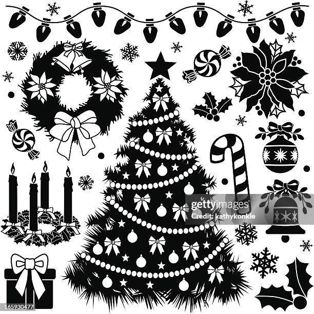 christmas design elements - centerpiece stock illustrations