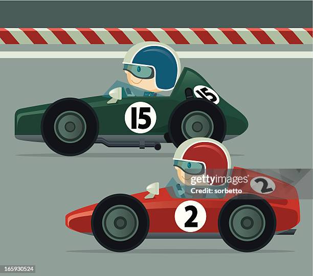 vintage-rennwagen - vintage race car stock-grafiken, -clipart, -cartoons und -symbole