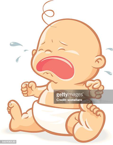 baby crying - tantrum stock illustrations
