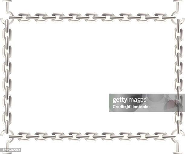 rahmen der kette - chain link fence on white stock-grafiken, -clipart, -cartoons und -symbole