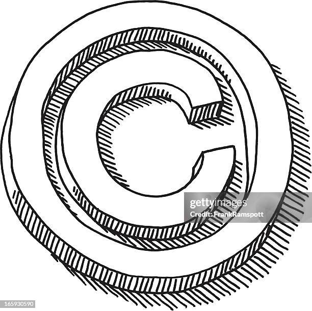 copyright symbol drawing - copyright symbol transparent background stock illustrations