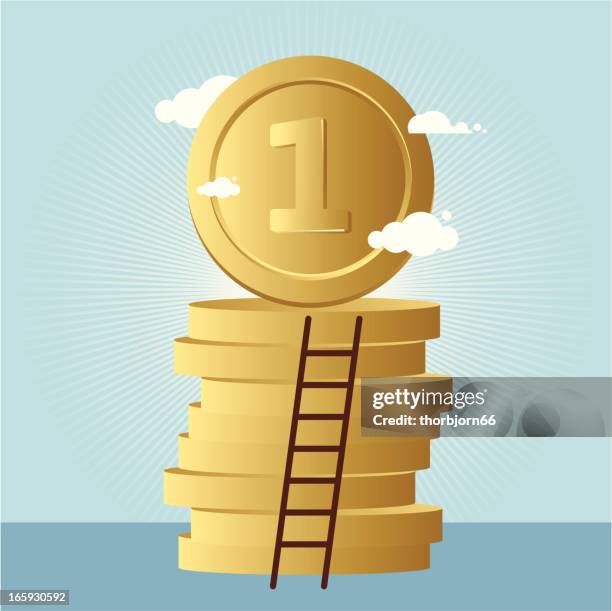 Coin Ladder Ladder On Stack Of Coins Photos and Premium High Res Pictures - Getty ...
