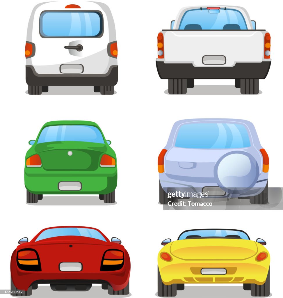 Car Back View Rear Set 2 High-Res Vector Graphic - Getty Images