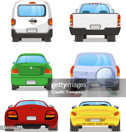 Car Rear View Graphic Car Back View Rear Set 2 High-Res Vector Graphic - Getty Images