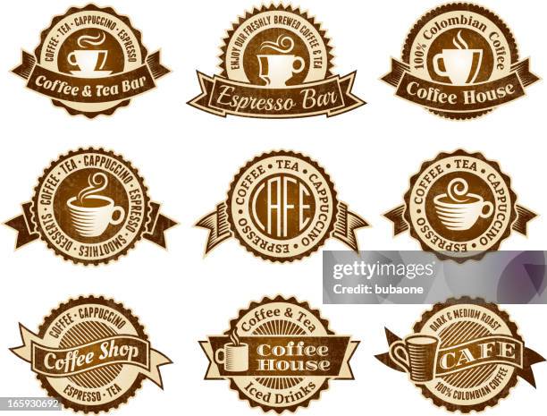 café coffee shop-vektor-icon-set - macchiato stock-grafiken, -clipart, -cartoons und -symbole