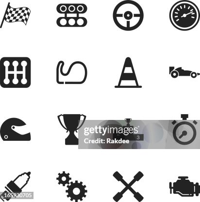 Motor Racing Silhouette Icons Motor Racing Silhouette Icons
