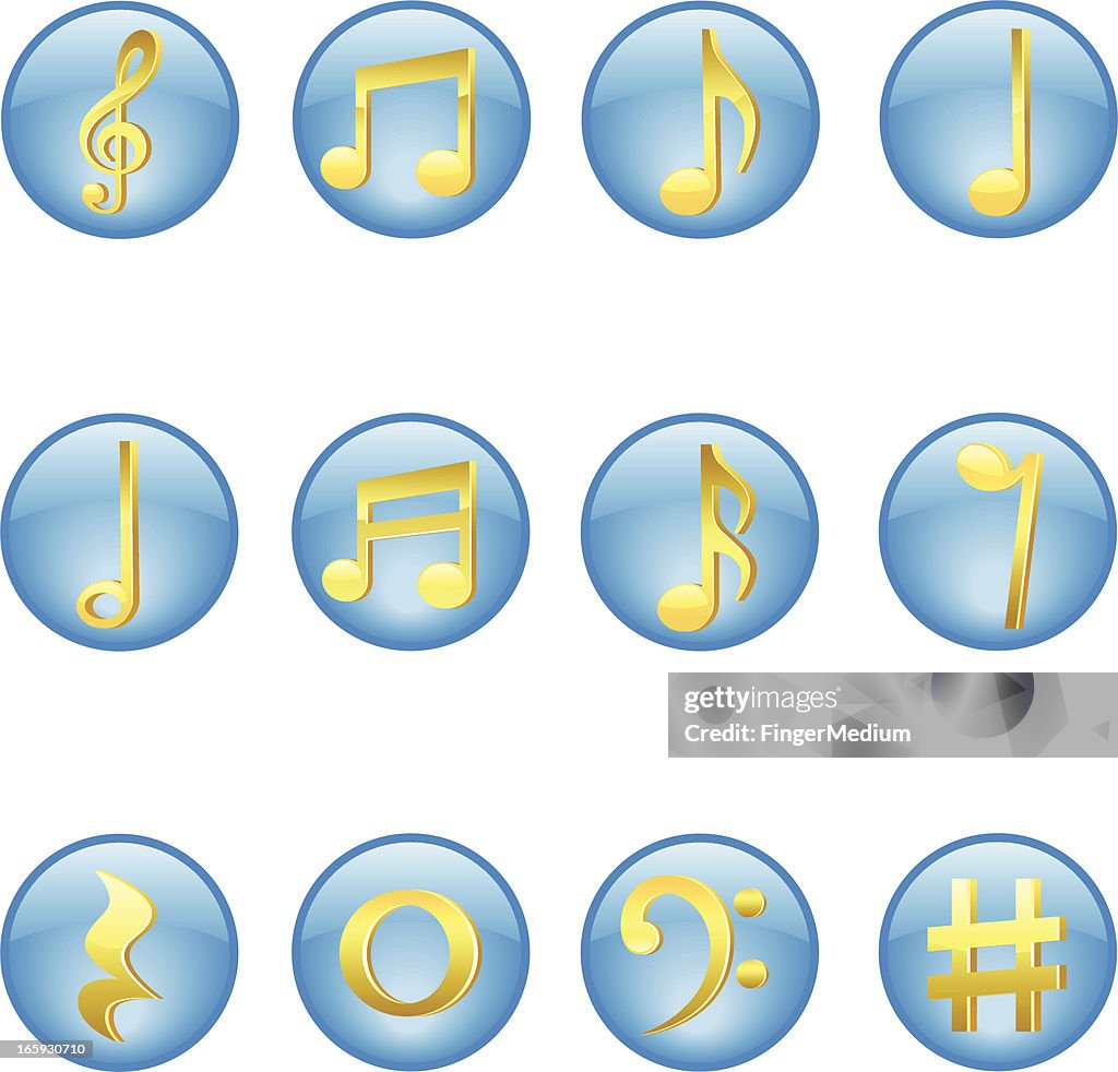Musical Notes Blue Set