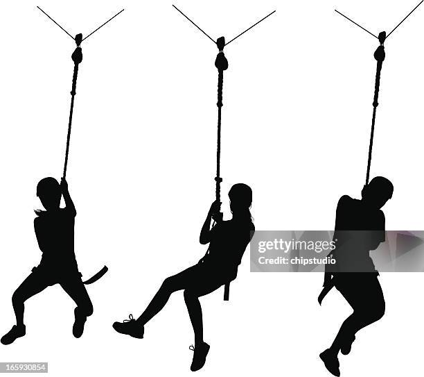 zip line - steel cable stock-grafiken, -clipart, -cartoons und -symbole